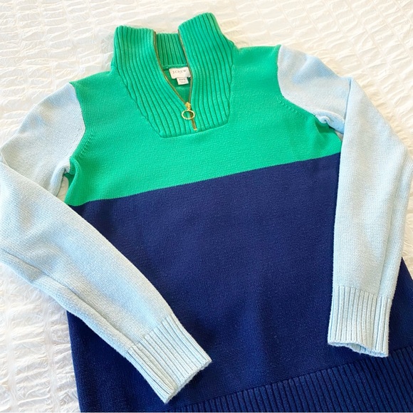 J Crew color block zip sweater - Picture 3 of 6
